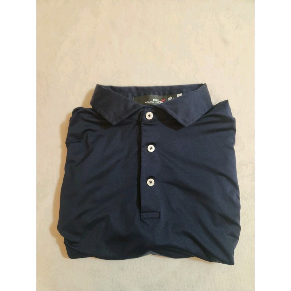 RLX Ralph Lauren Polo Shirt Mens Large Blue Long Sleeve Golf Rugby